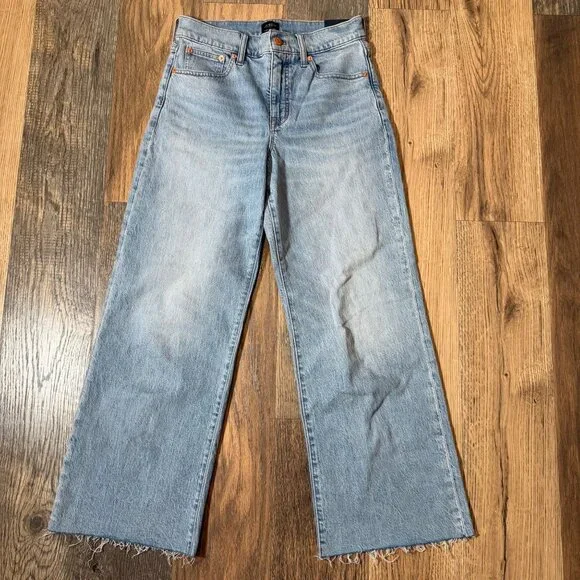J. Crew Factory Wide-Leg Stretch Cropped Jeans Women's Size 25 New With Tags! - Picture 2 of 6